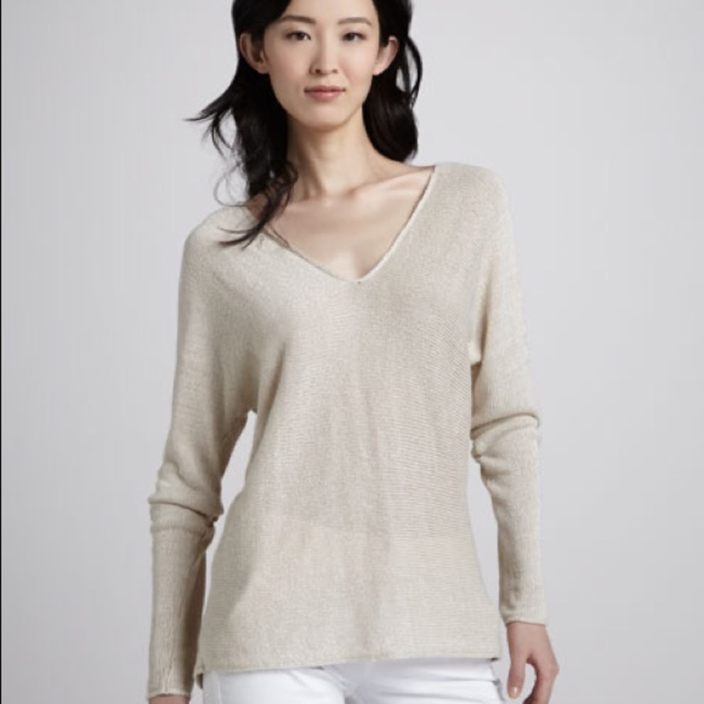 Vince linen sweater in papyrus